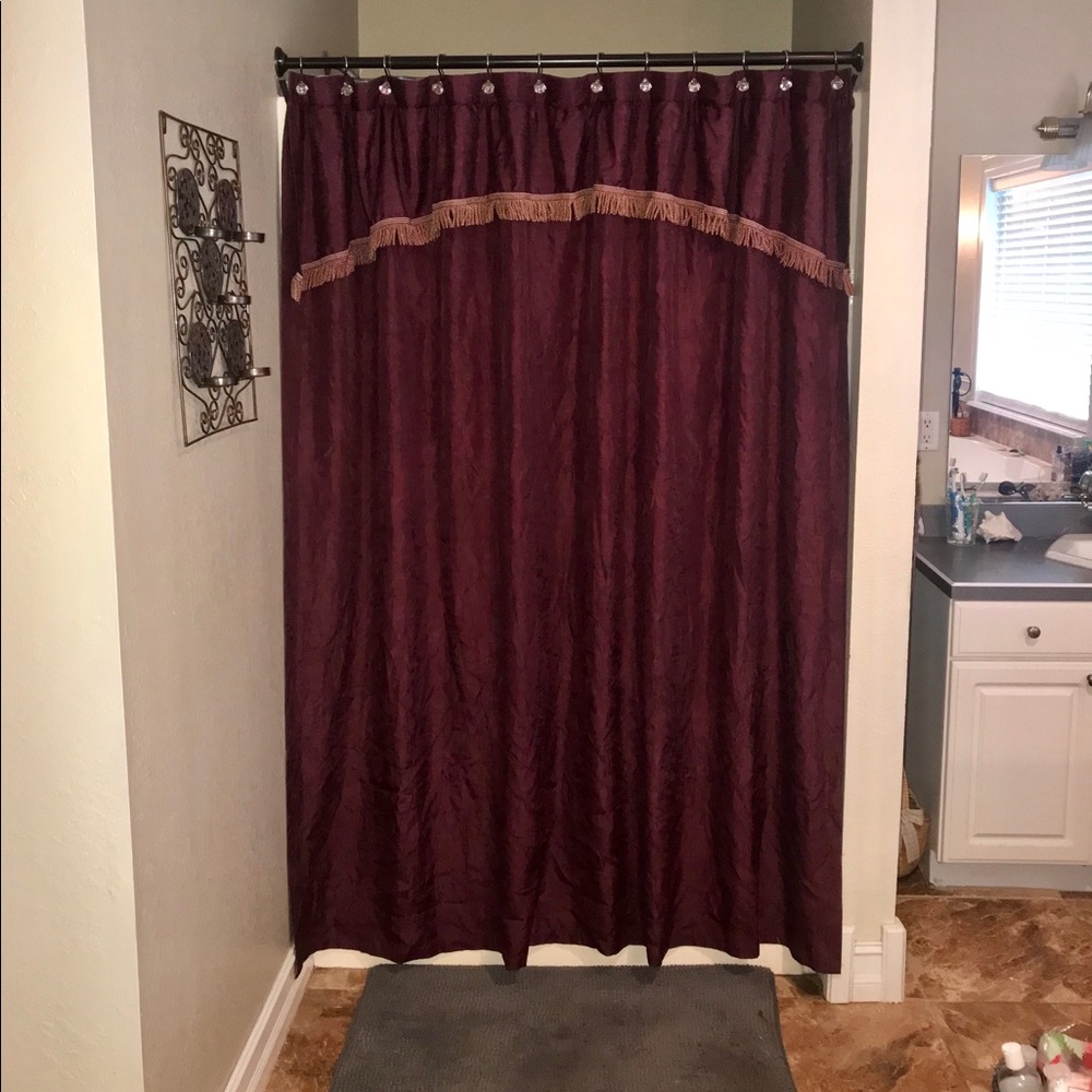 CROSCILL PARFAIT FRINGED SHOWER CURTAIN 70 X 73